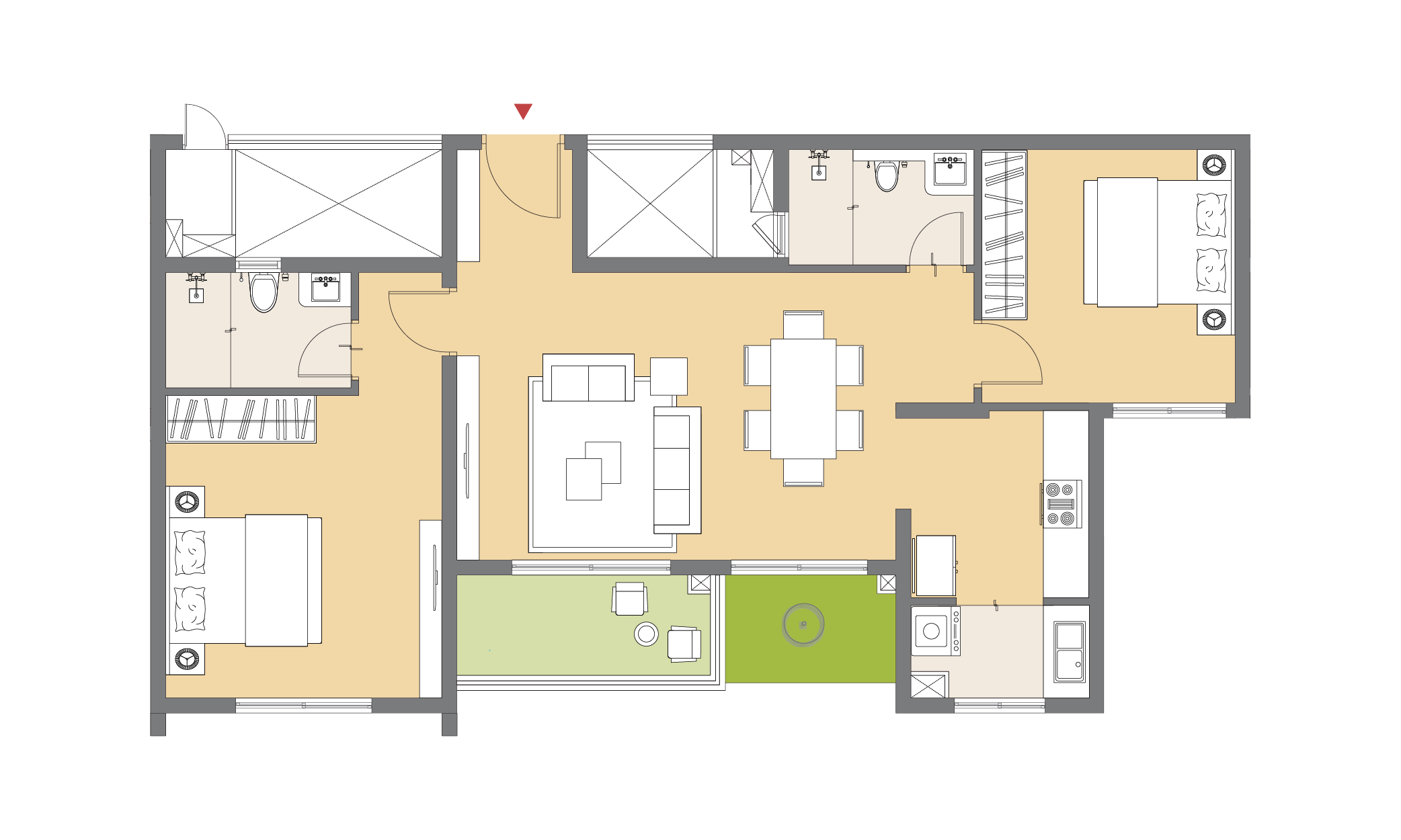 2 Bed Home Floor Plan